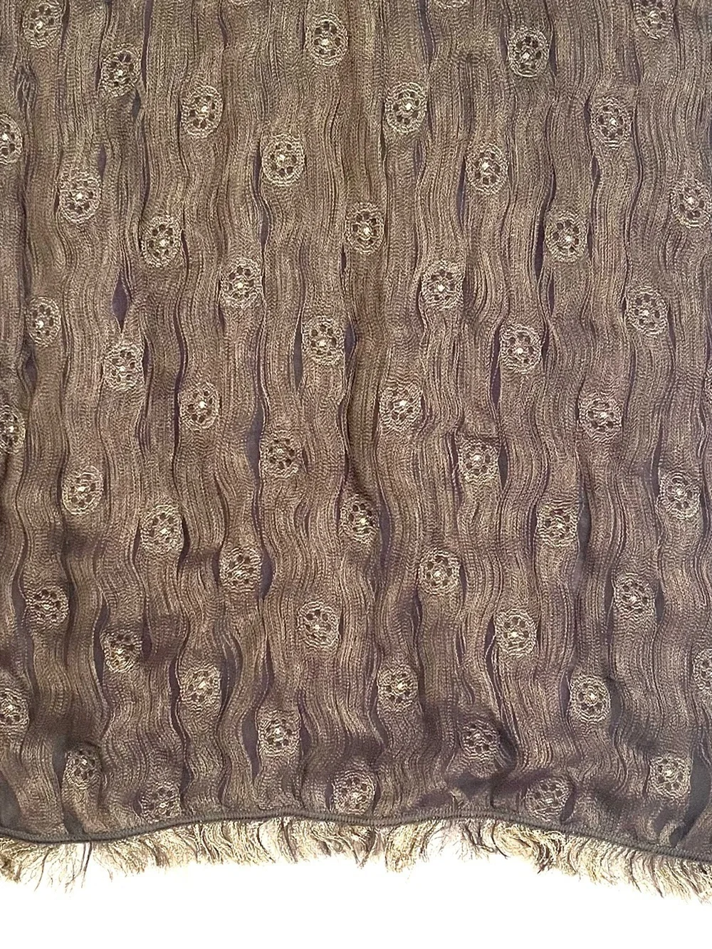 Vintage! Embroidered Silk Scarf!
